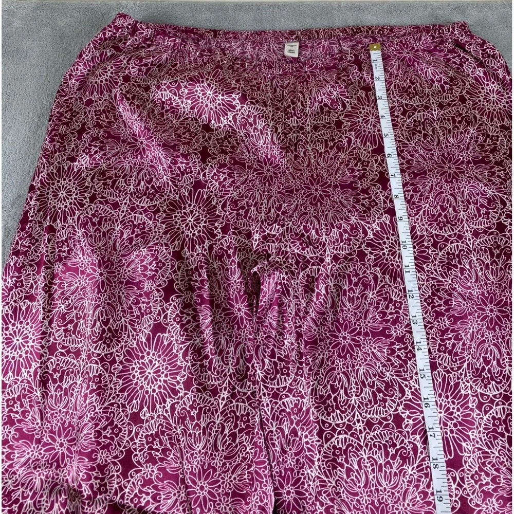 Jaclyn Smith Womens Pajama Top Long Sleeve Button Down Purple Floral Print Large